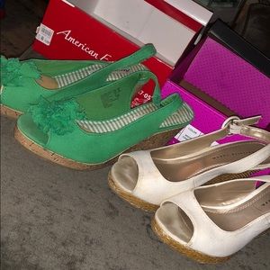 2 pair of wedge style shoes